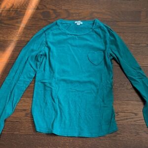 Crewcuts Teal Top with Heart Accent